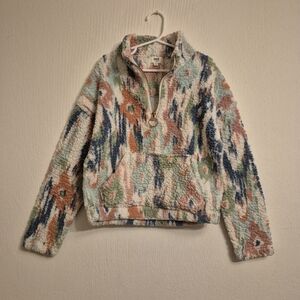 BKE Youth girls Small fleece pullover Sweatshirt Rose Gold 1/4 zip